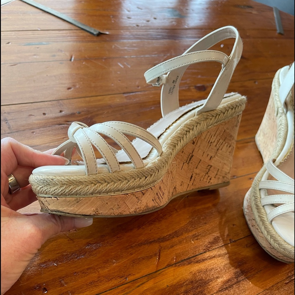 Obsession Rules Strappy Cork Platform Wedges - image 4